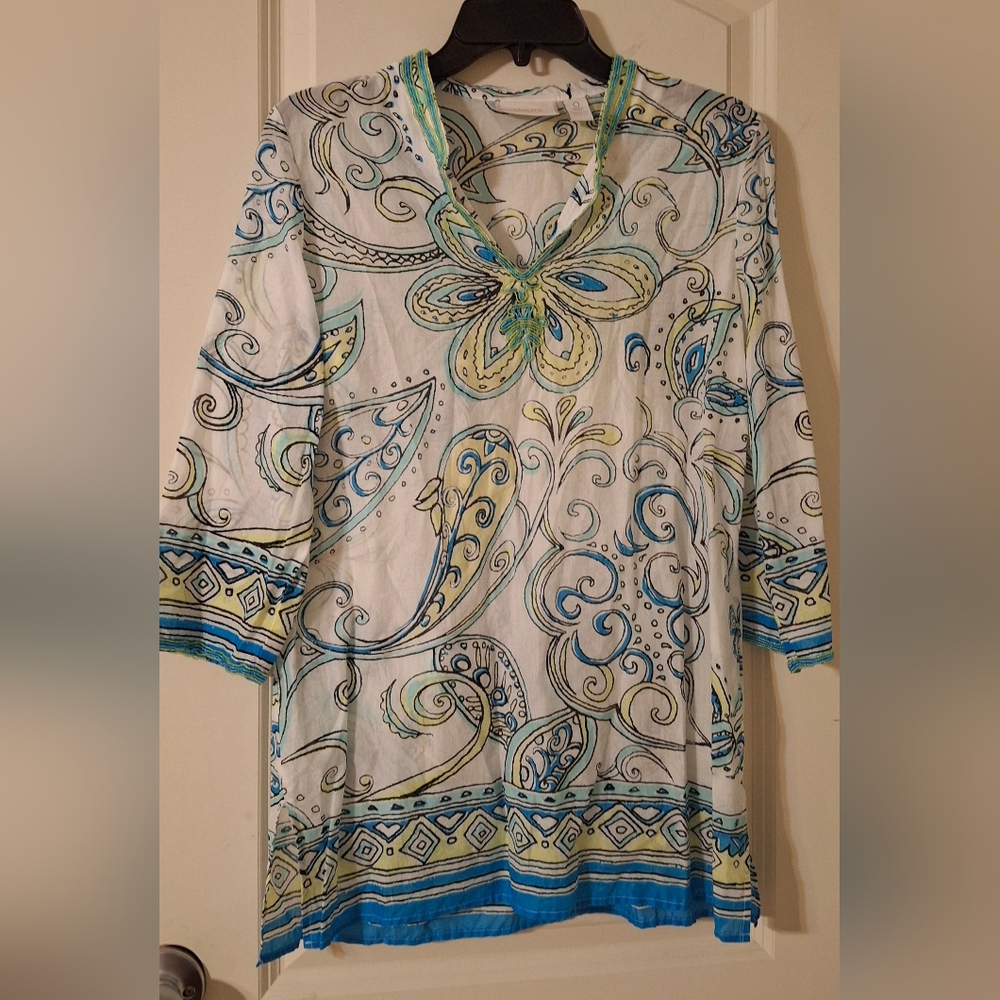 Chico's paisley print loose fitting tunic top